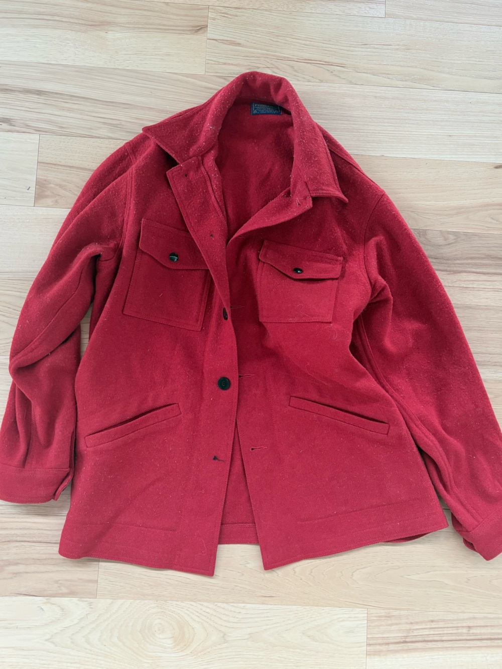 Pendleton Red Wool Button-Up Coat